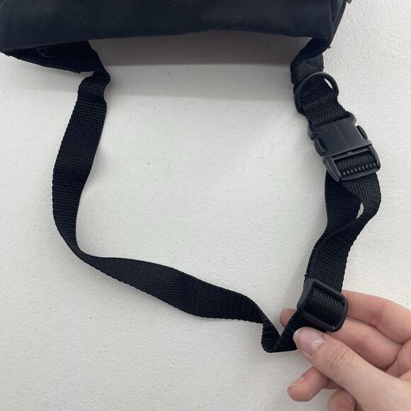 Vintage 80s Pro Spirit Black Canvas Fanny Pack Waist Belt Bag Hip Pack Grunge - Picture 6 of 16